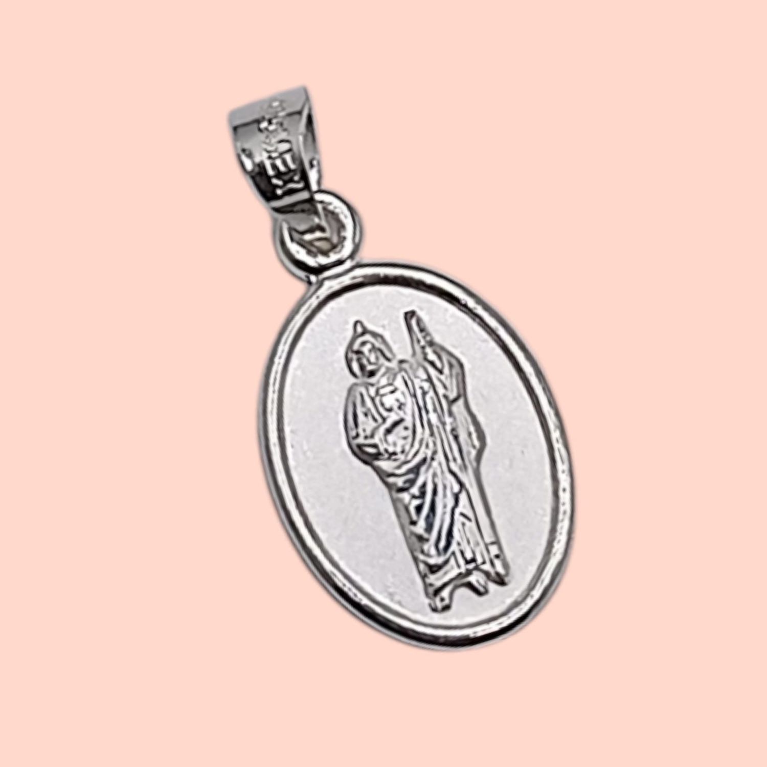 MEDALLA SAN JUDAS T  2.3 CM LARGO TOTAL  PLATA .925