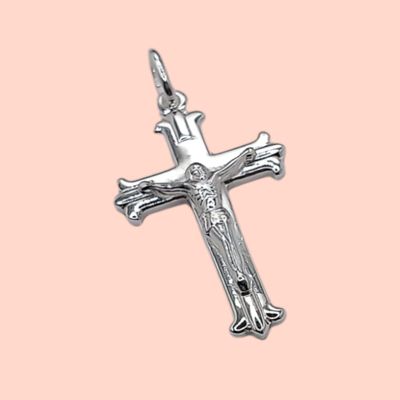 Dije Cruz cristo ultra brillo 4cm Plata 925