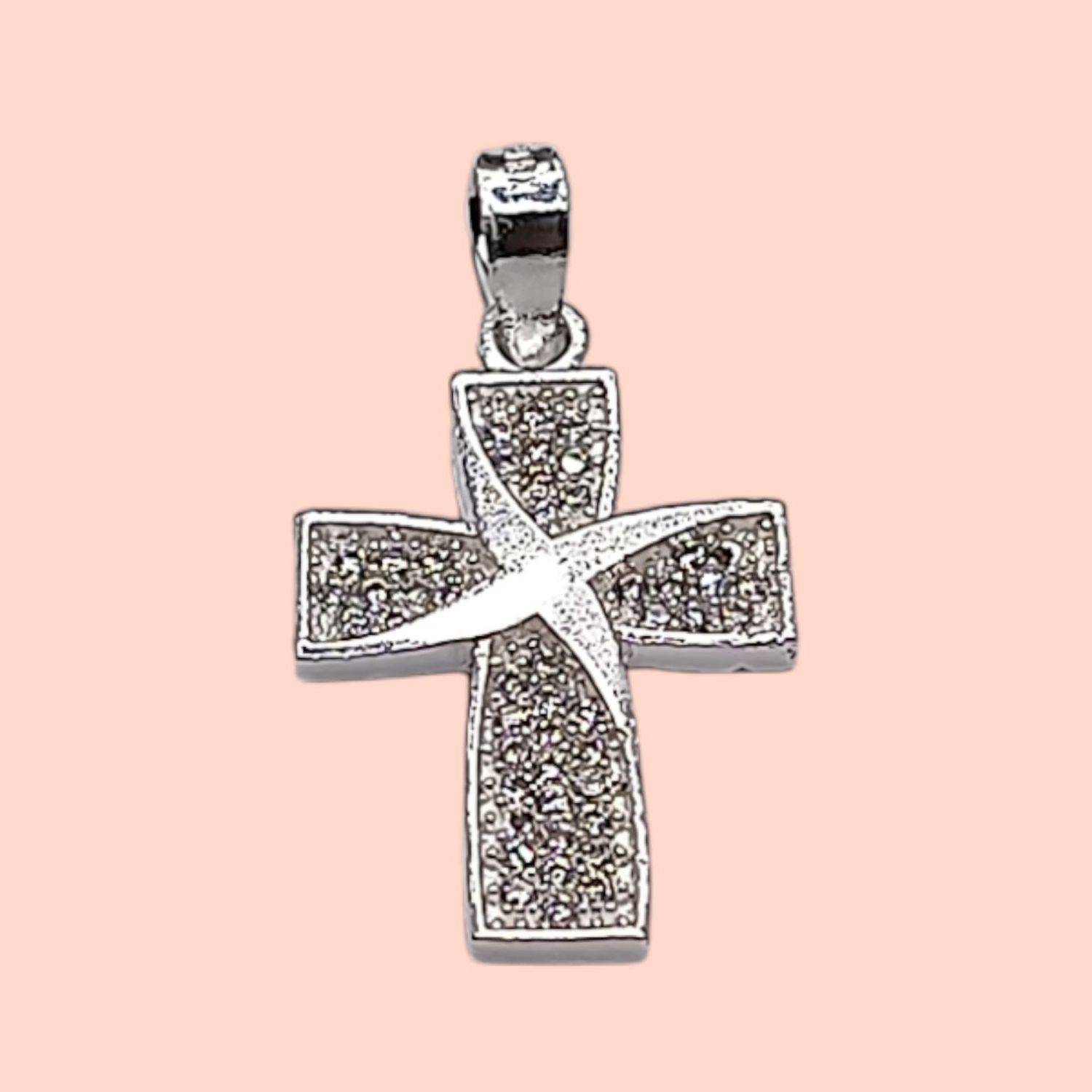 DIJE CRUZ CON MINI CZ 2 CM PLATA .925