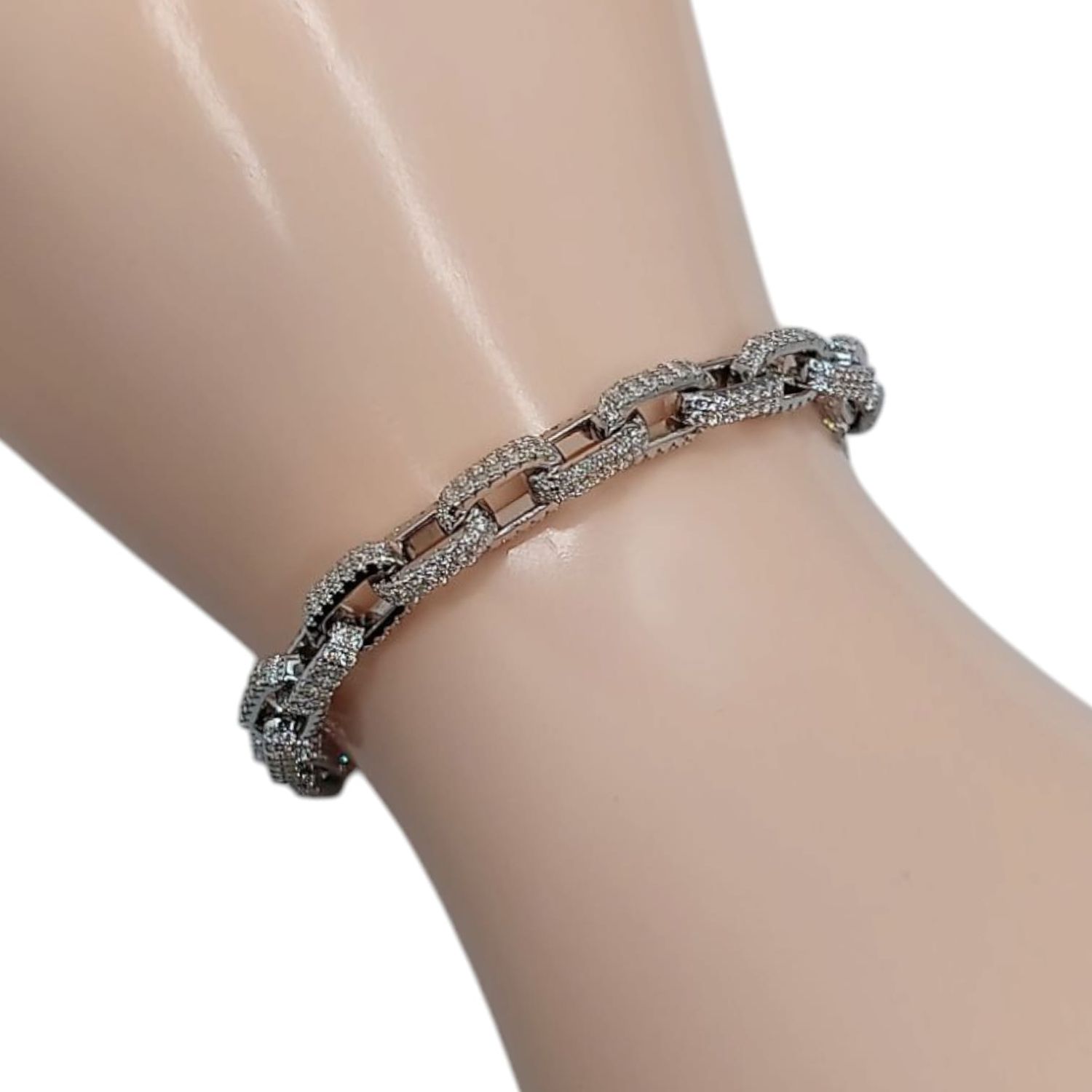 PULSERA SUPER FANCY 7.5&quot; PLATA .925