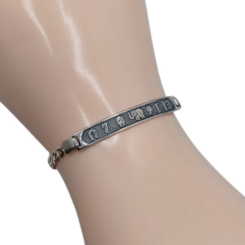 PULSERA DE LA SUERTE CUBANA 3.5 MM 7&quot; PLATA .925