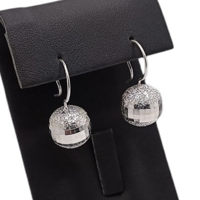 ARETE BOLA DISCO 10MM,  PLATA .925
