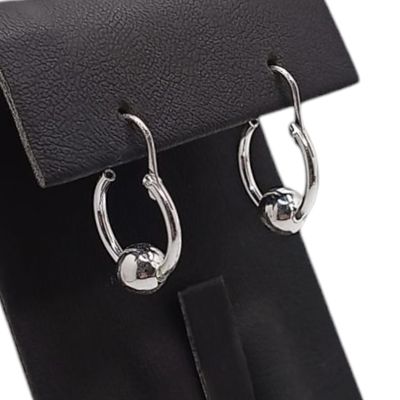 ARRACADA CON BOLITA ABAJO 2 CM PLATA .925