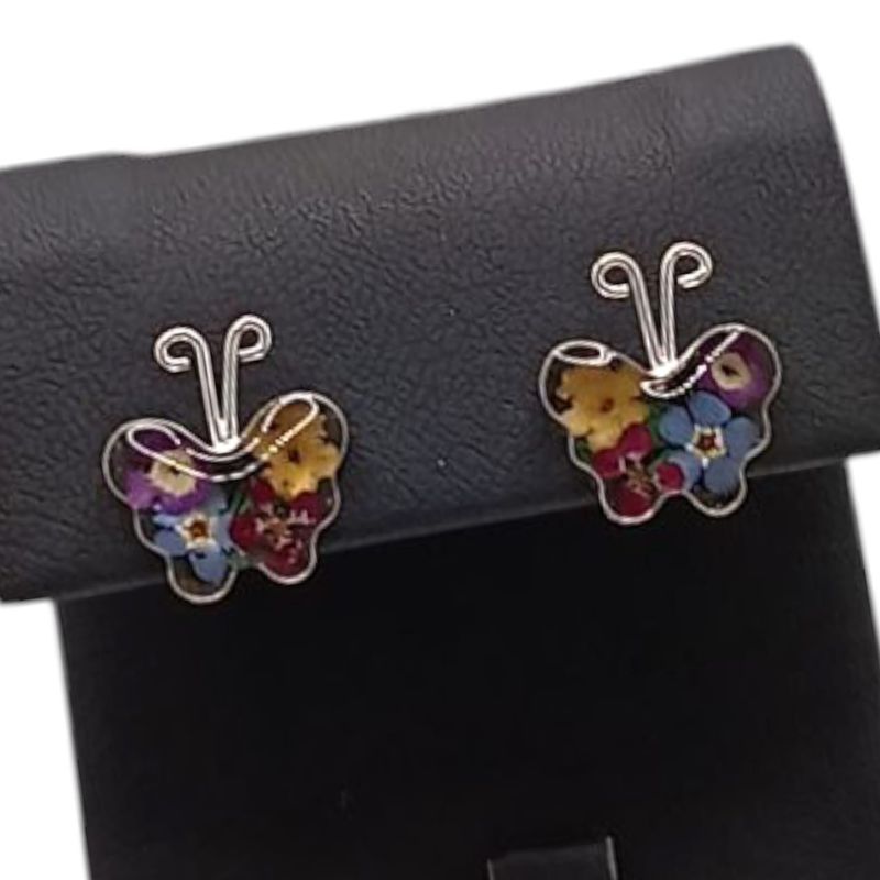 ARETE NATURALEZA MUERTA MARIPOSA 1.5 CM PLATA .925