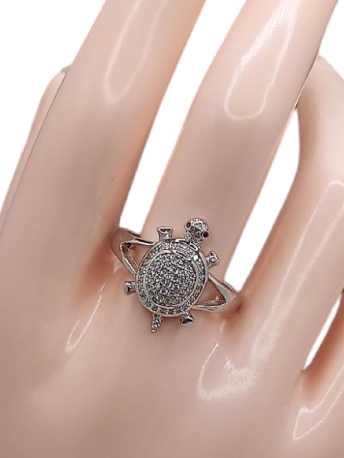 ANILLO TORTUGA PLATA RODIZADA # 8 PLATA .925