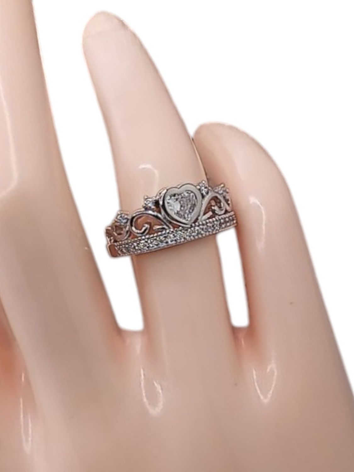 ANILLO CORONA CZ BLANCA VARIAS MEDIDAS PLATA .925