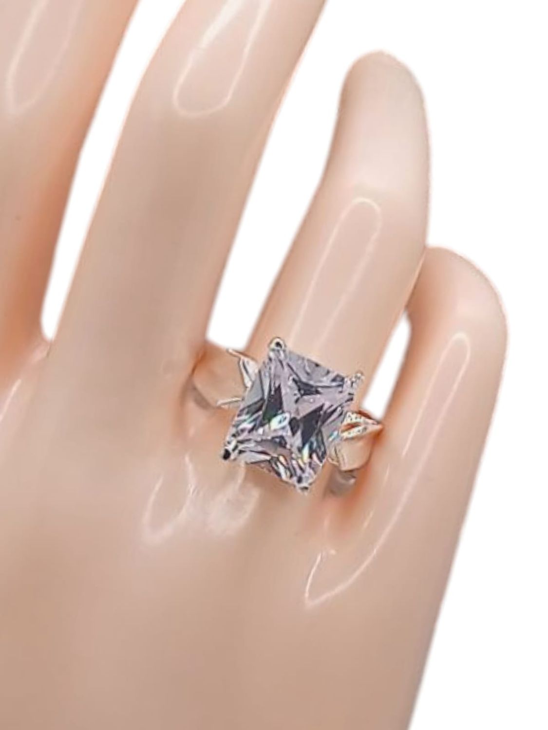 ANILLO CZ CUADRO # 9.5 PLATA .925