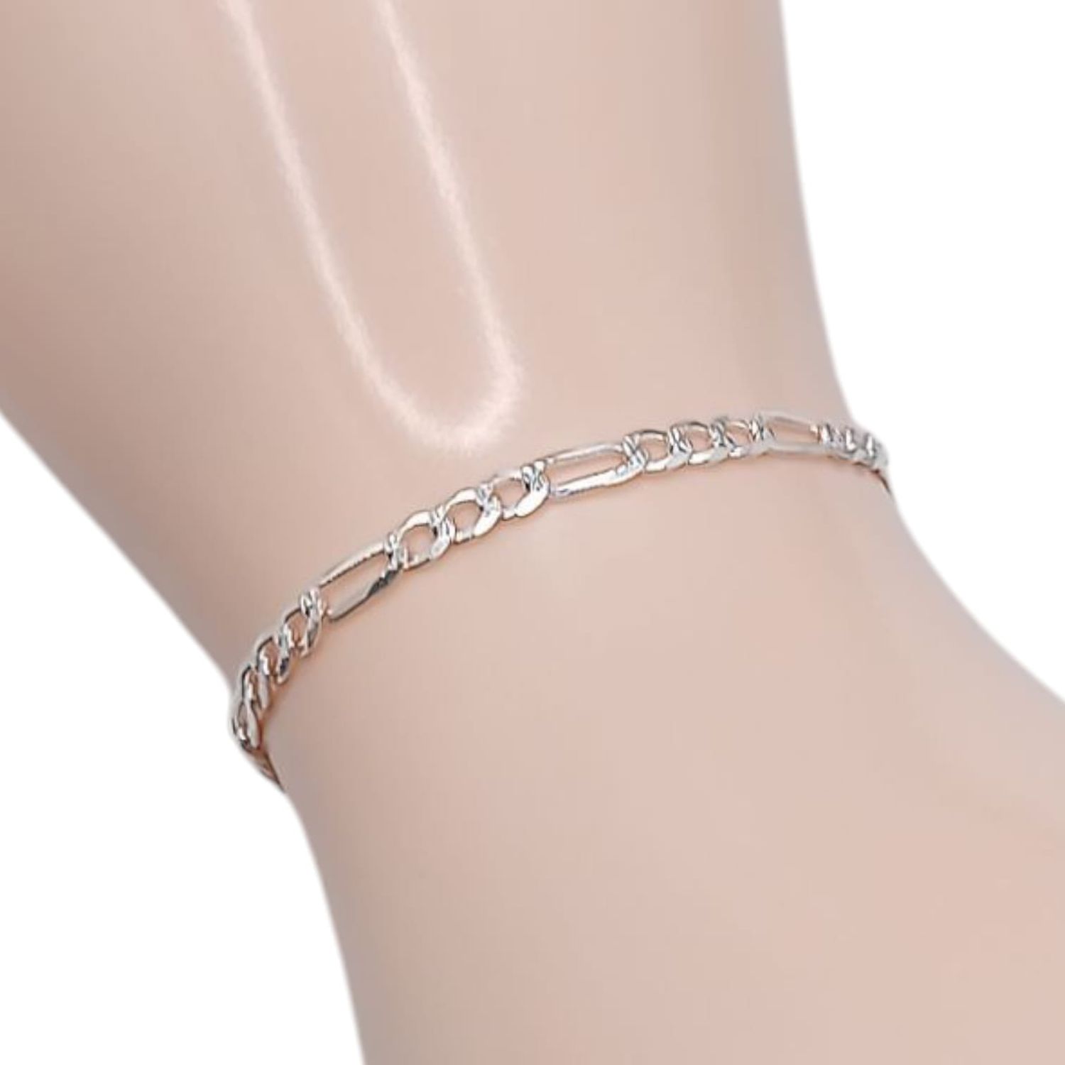 PULSERA FIGARO 7&quot; 3.5 MM PLATA .925