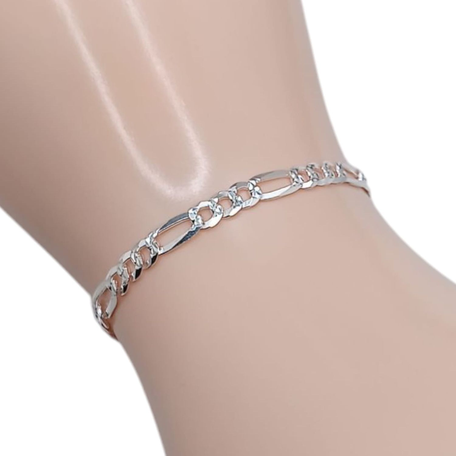 PULSERA FIGARO 3.5 MM 7&quot; PLATA .925