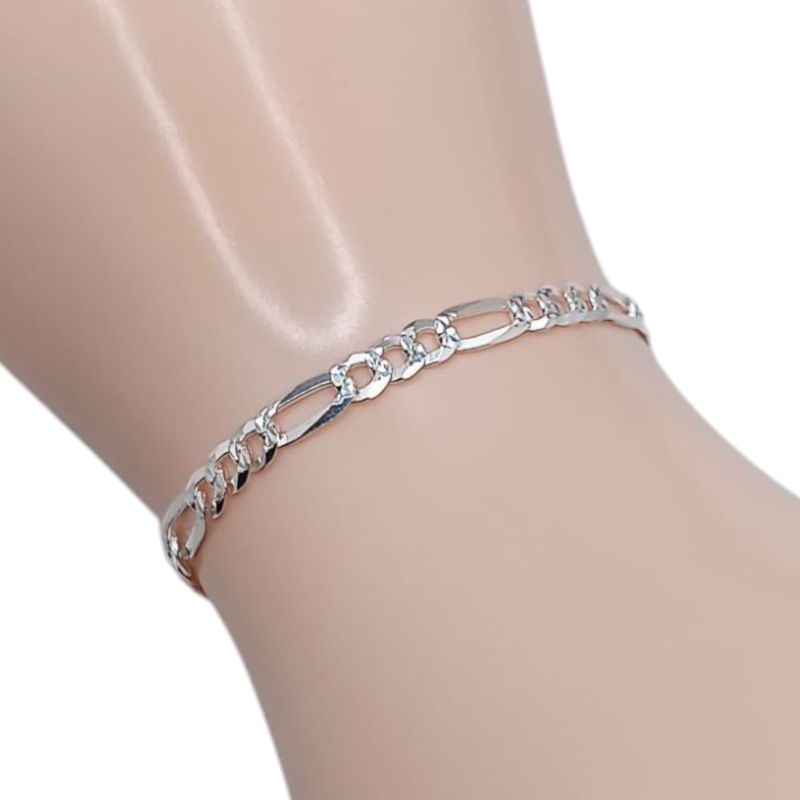 PULSERA FIGARO 3.5 MM 7&quot; PLATA .925