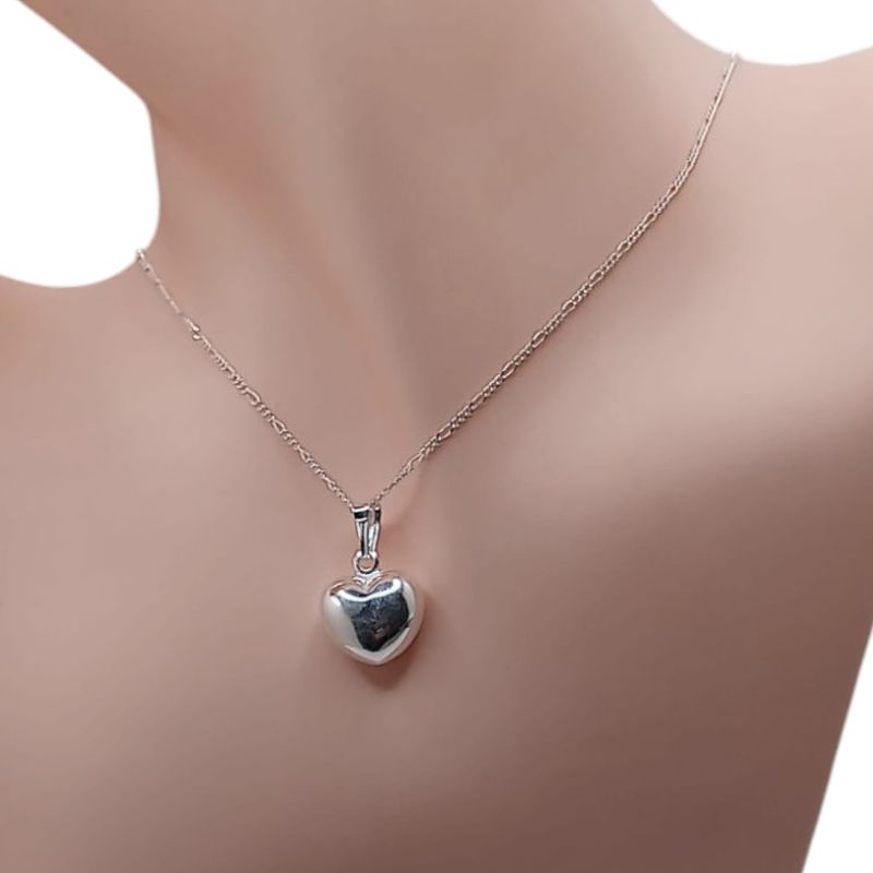 GARGANTILLA 18&quot; CORAZON HUECO PLATA .925