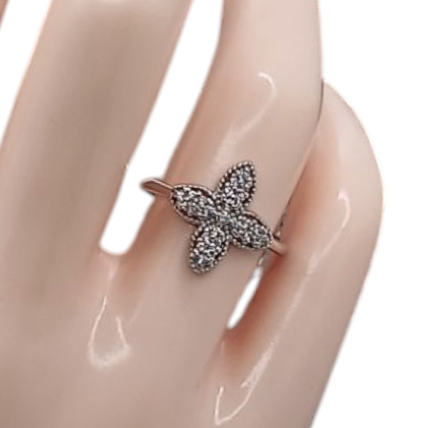 ANILLO FLOR # 8 PLATA .925