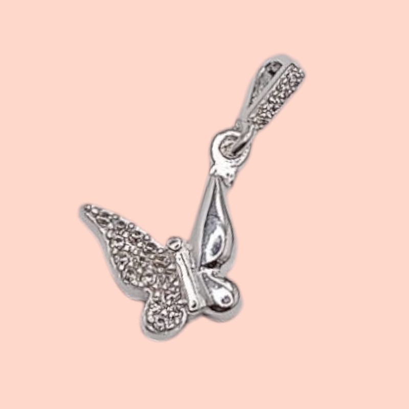 DIJE MARIPOSA 2.4 CM LARGO TOTAL PLATA .925