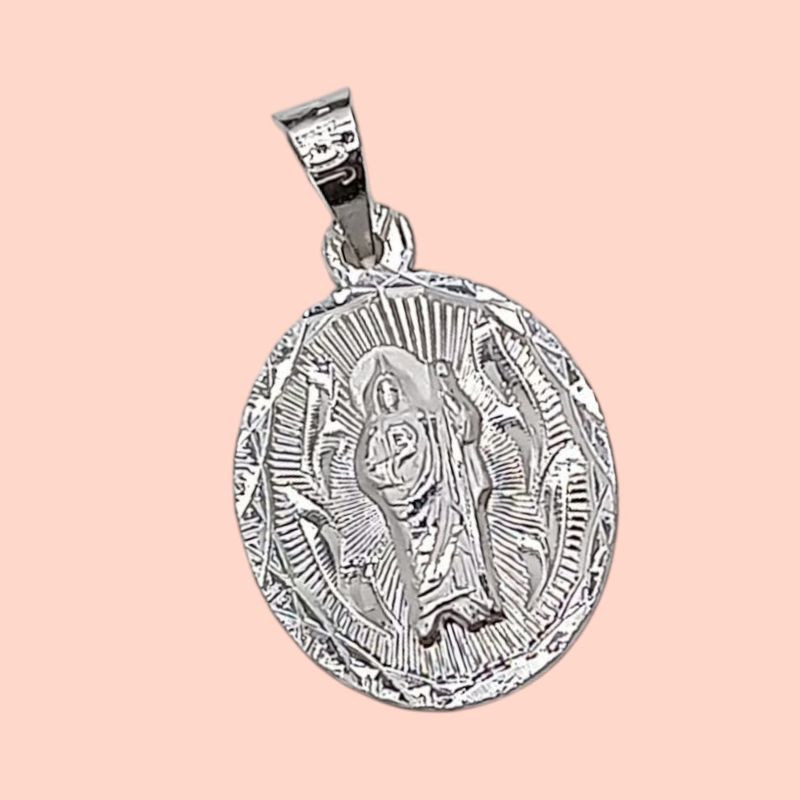 MEDALLA SAN JUDAS T OVALADA 2.5 CM, PLATA .925