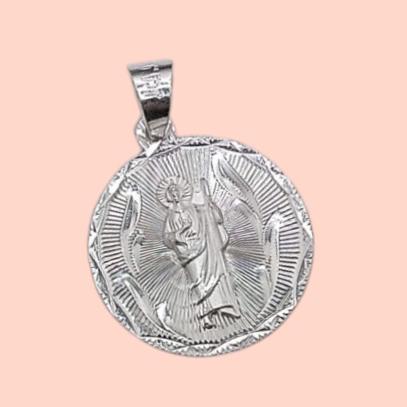 MEDALLA SAN JUDAS T REDONDA 3 CM, PLATA .925