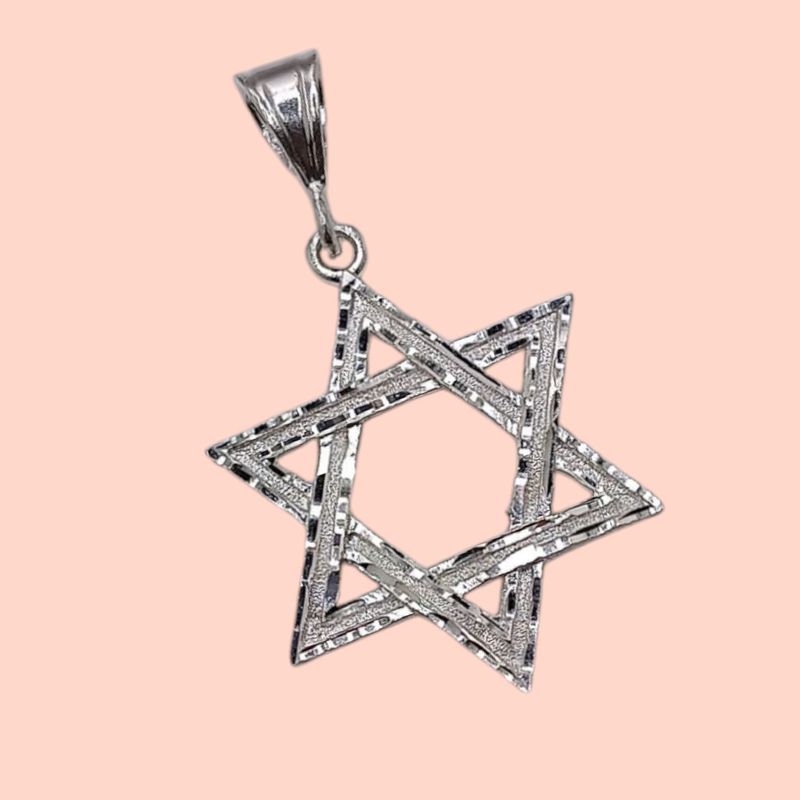 DIJE ESTRELLA 6.5 CM LARGO TOTAL CON ASA, PLATA .925