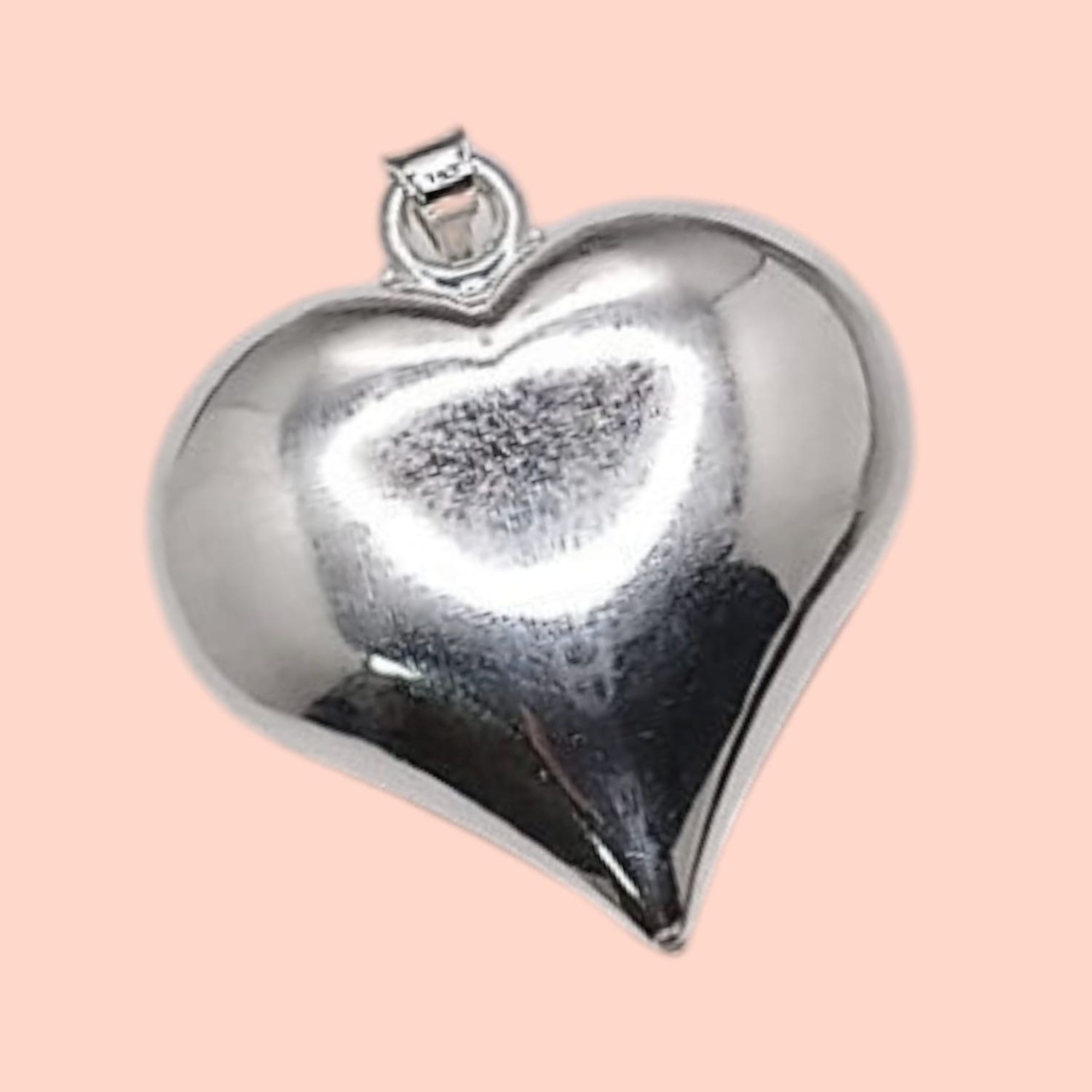 DIJE CORAZON HUECO 4.5 CM PLATA .925