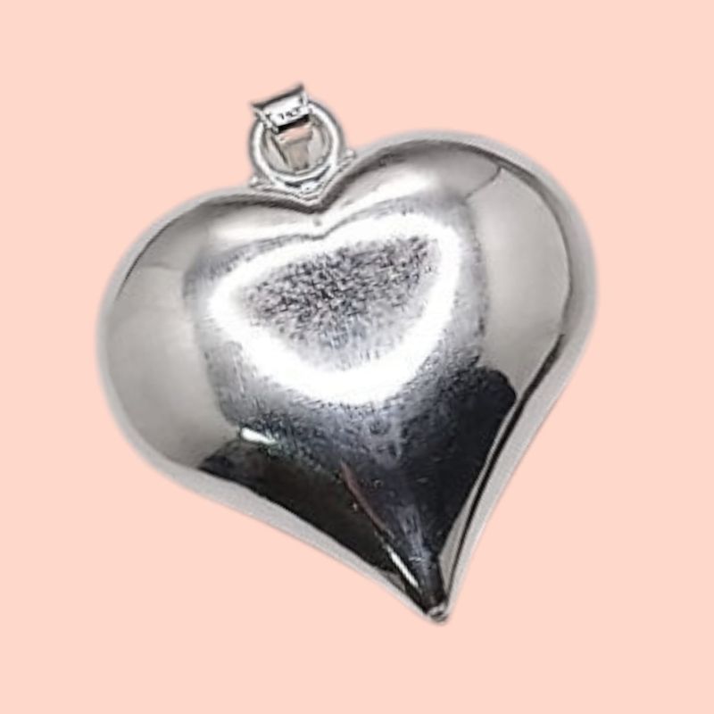 DIJE CORAZON HUECO 4.5 CM PLATA .925