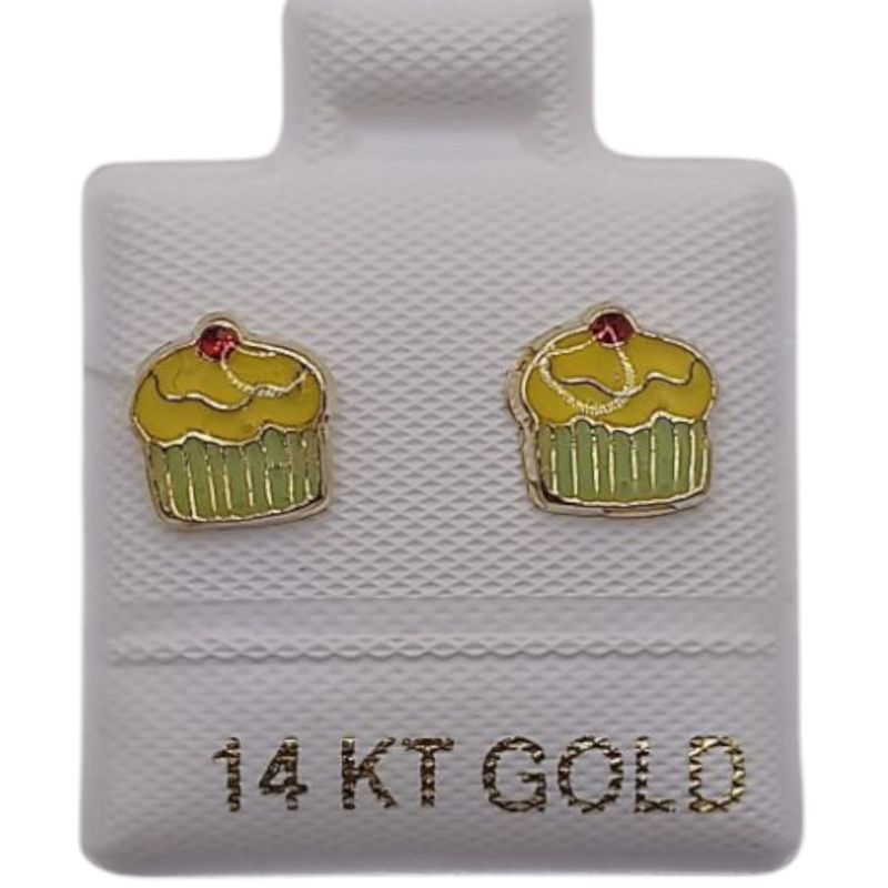 BROQUEL MUFIN DE PLATANO ORO 14K