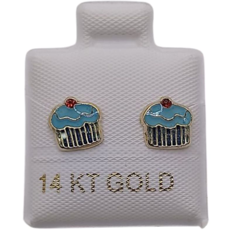 BROQUEL MUFIN DE BLUEBERRY ORO 14K
