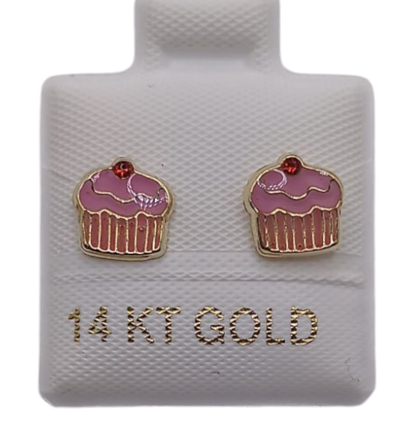 BROQUEL MUFIN DE FRESA ORO 14K
