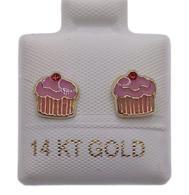 BROQUEL MUFIN DE FRESA ORO 14K
