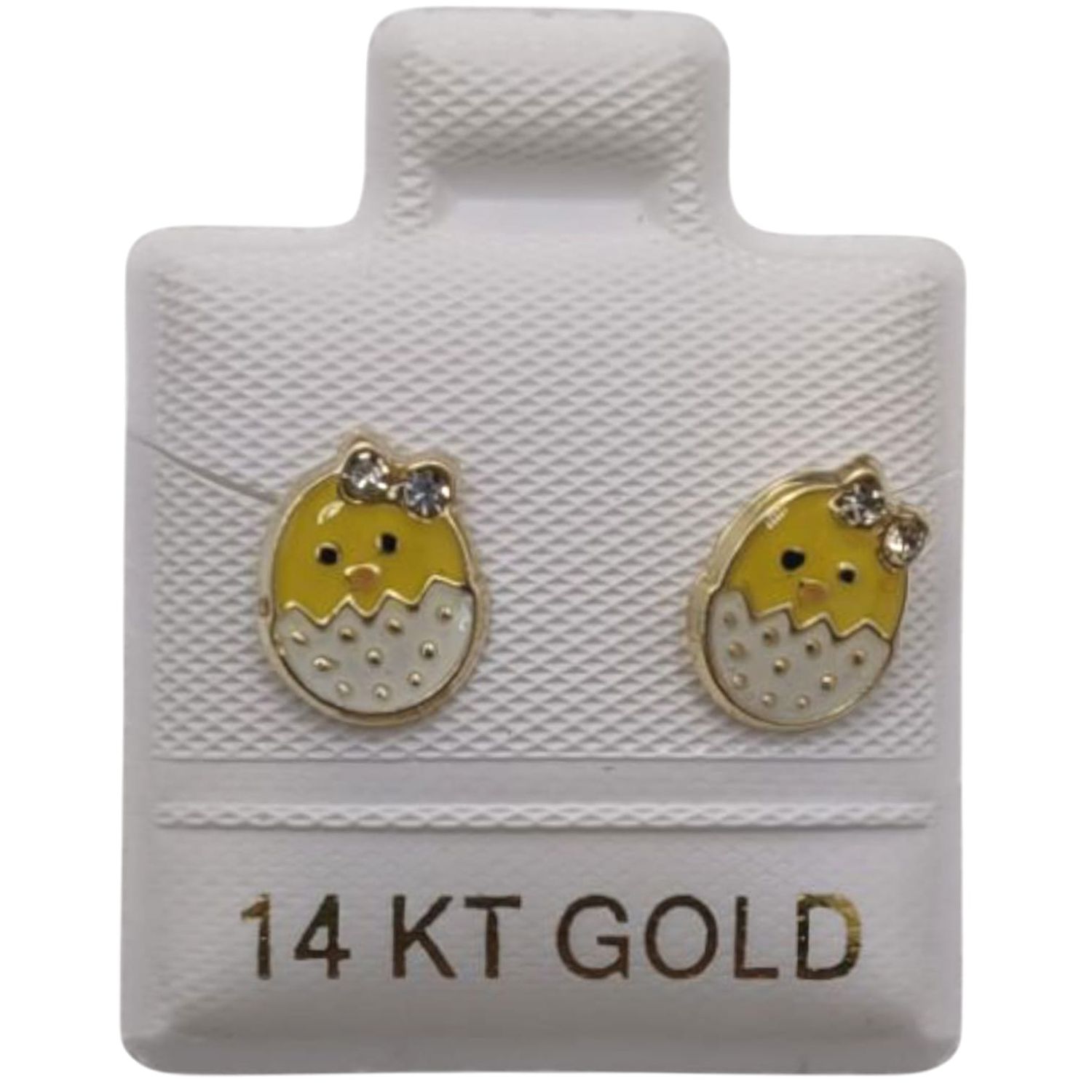 BROQUEL HUEVITO POLLITO ORO 14K