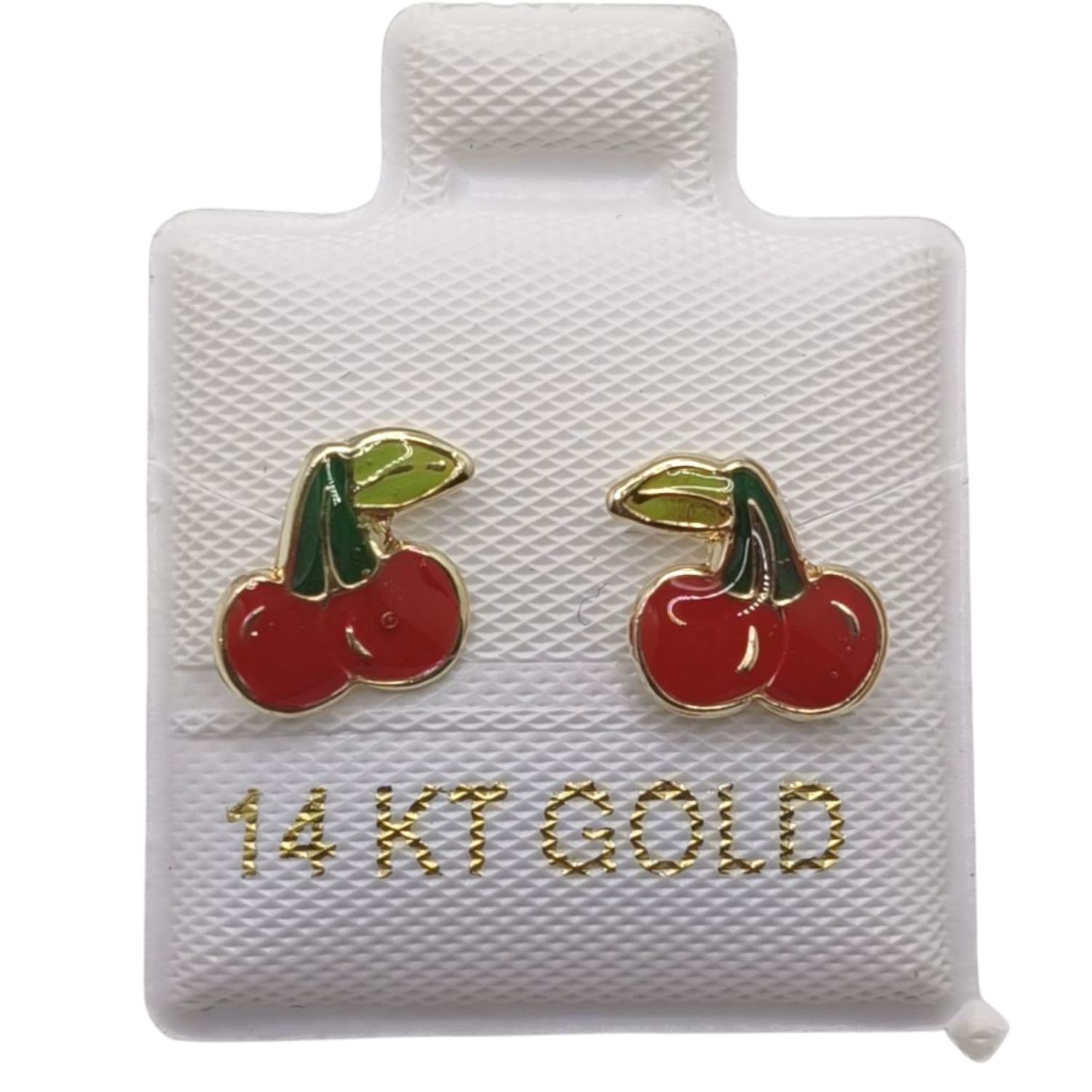 BROQUEL CHERRY ESMALTADO ORO 14K