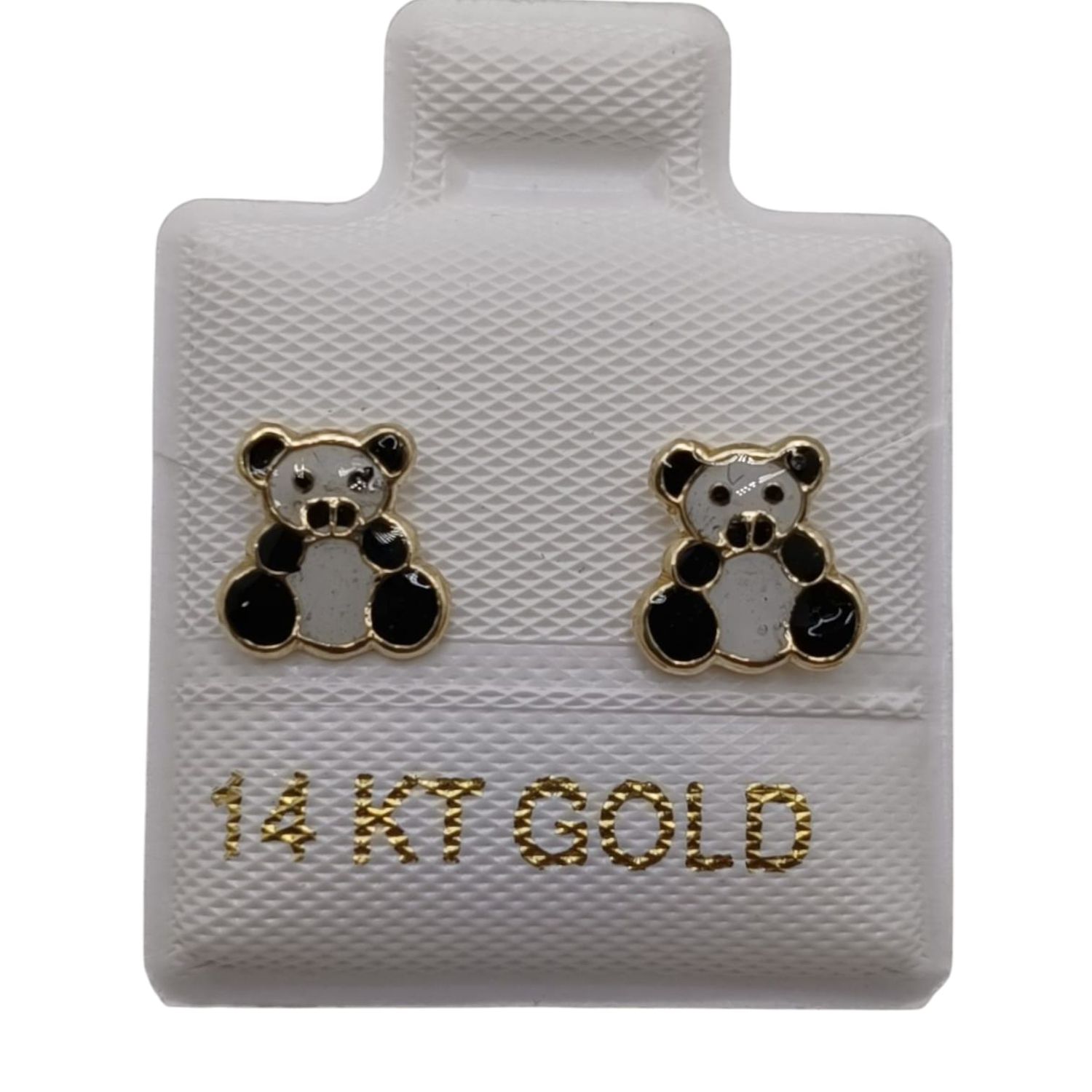BROQUEL OSITO PANDA  ESMALTADO ORO 14K