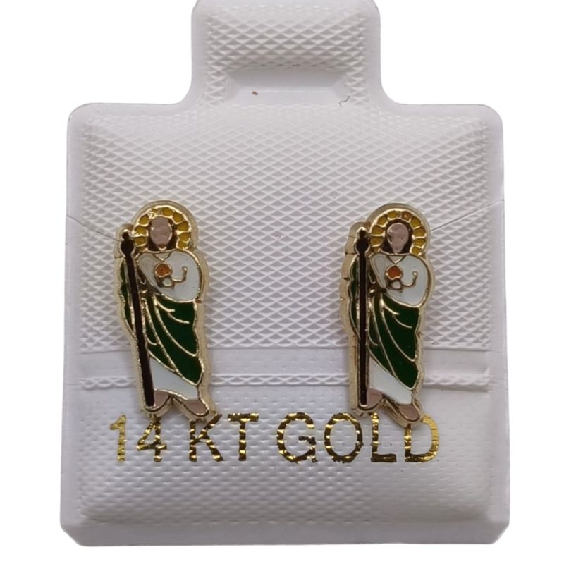 BROQUEL SAN JUDAS ESMALTADO ORO 14K