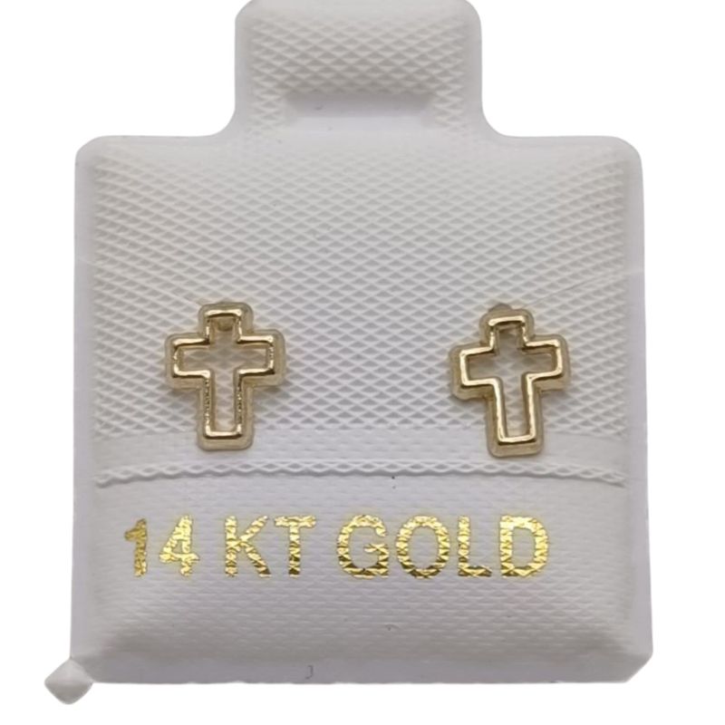 BROQUEL CRUZ SILUETA ORO 14K