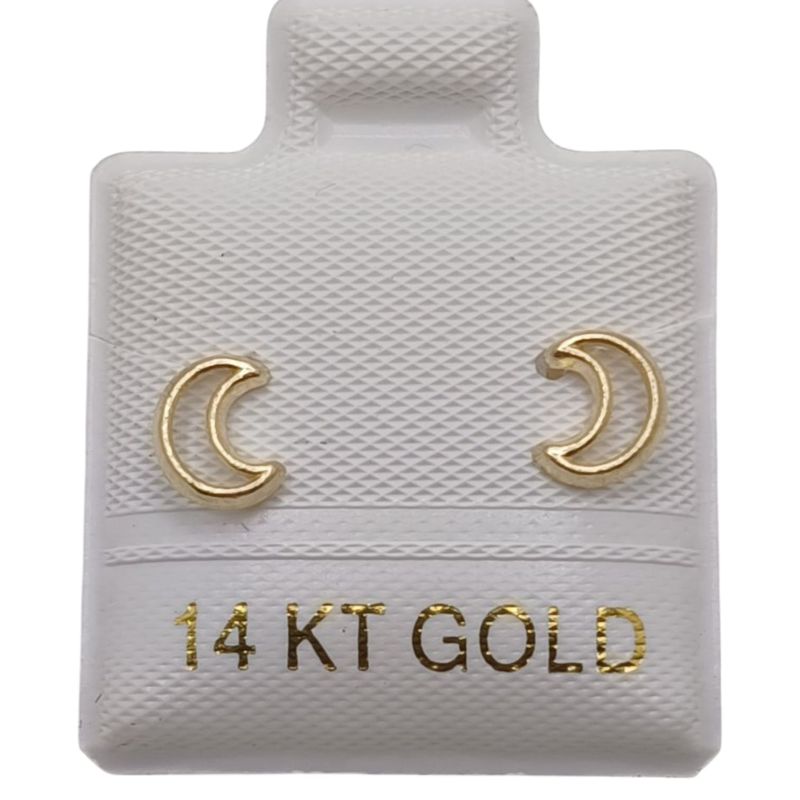BROQUEL LUNA SILUETA ORO 14K
