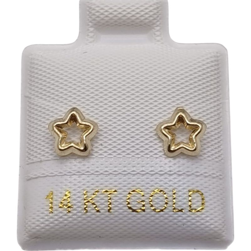 BROQUEL ESTRELLITA SILUETA ORO 14K