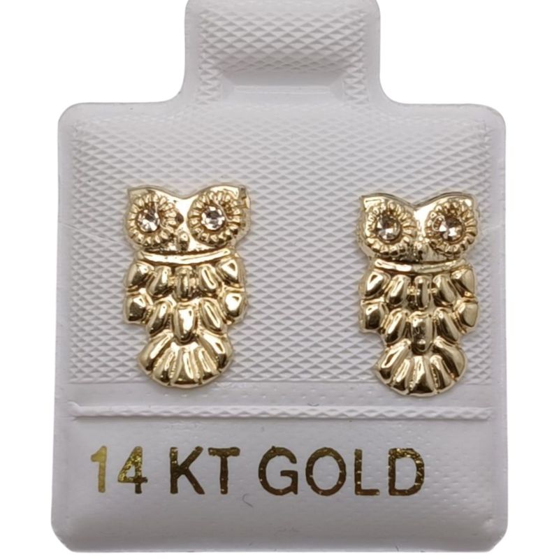 BROQUEL BUHO GRANDE ORO 14K