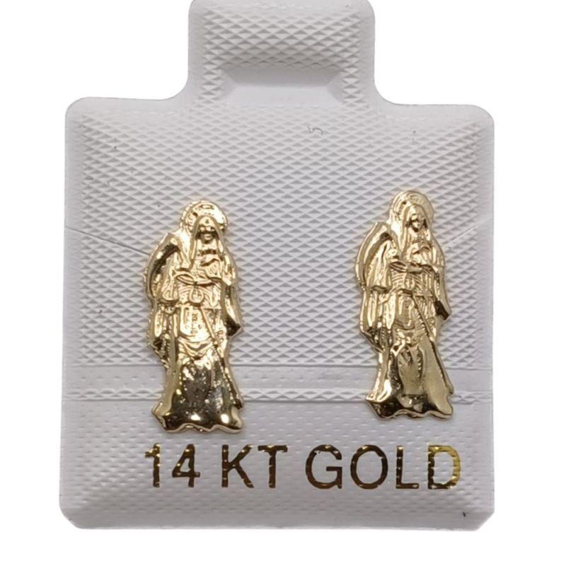 BROQUEL SANTA MUERTE DIAMANTADA ORO 14K
