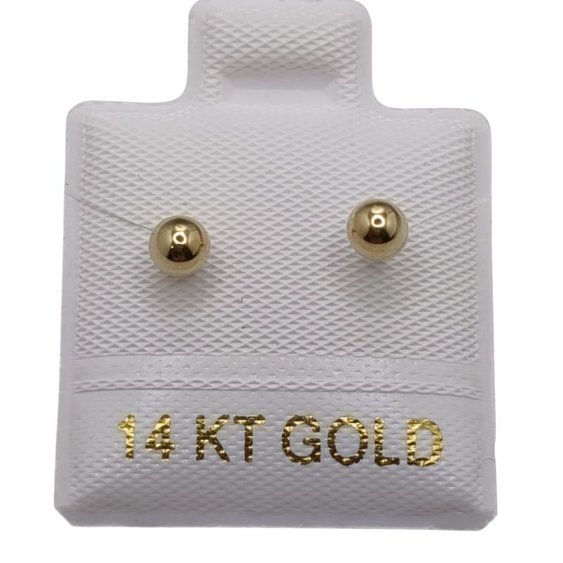 BROQUEL DORMILONA LISA MEDIDA 3.5mm ORO 14K