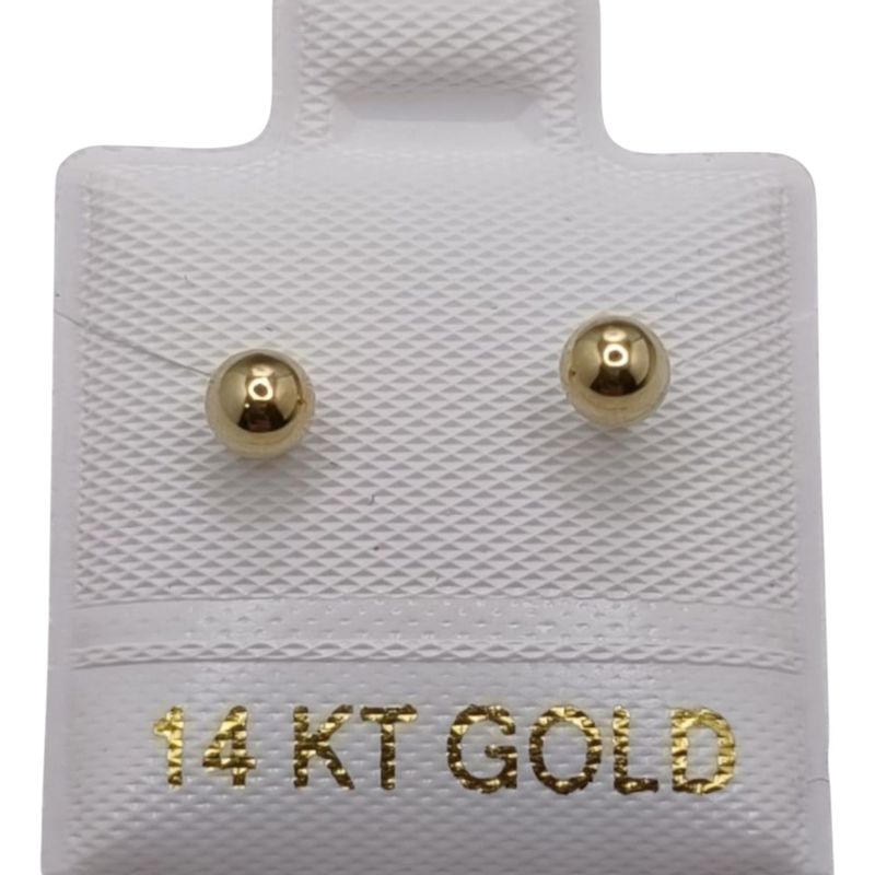 BROQUEL DORMILONA LISA MEDIDA 4mm ORO 14K