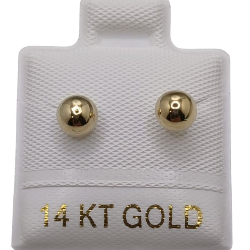BROQUEL DORMILONA LISA MEDIDA 4.5mm ORO 14K