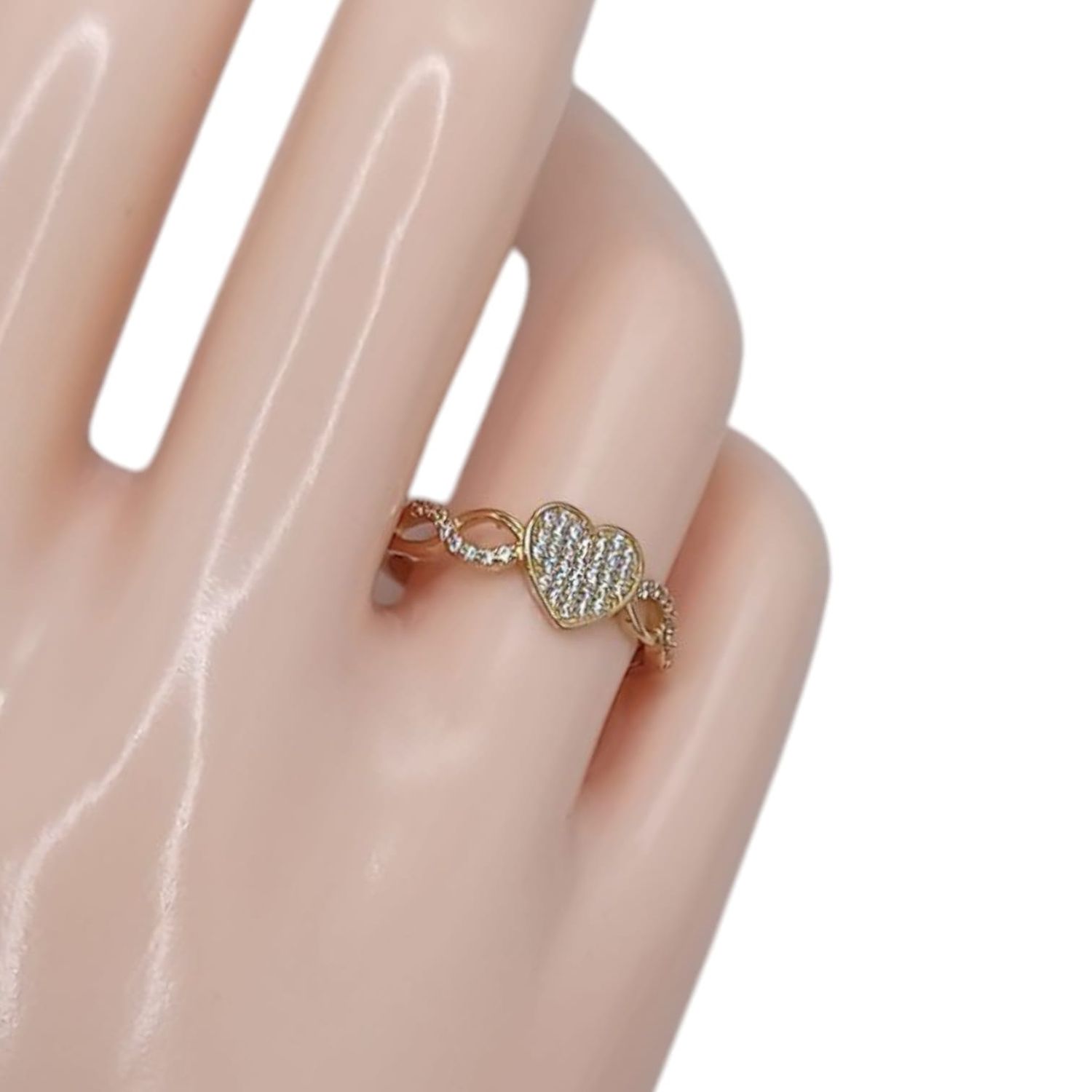 ANILLO CORAZON E INFINITO  # 7.5, ORO 14K
