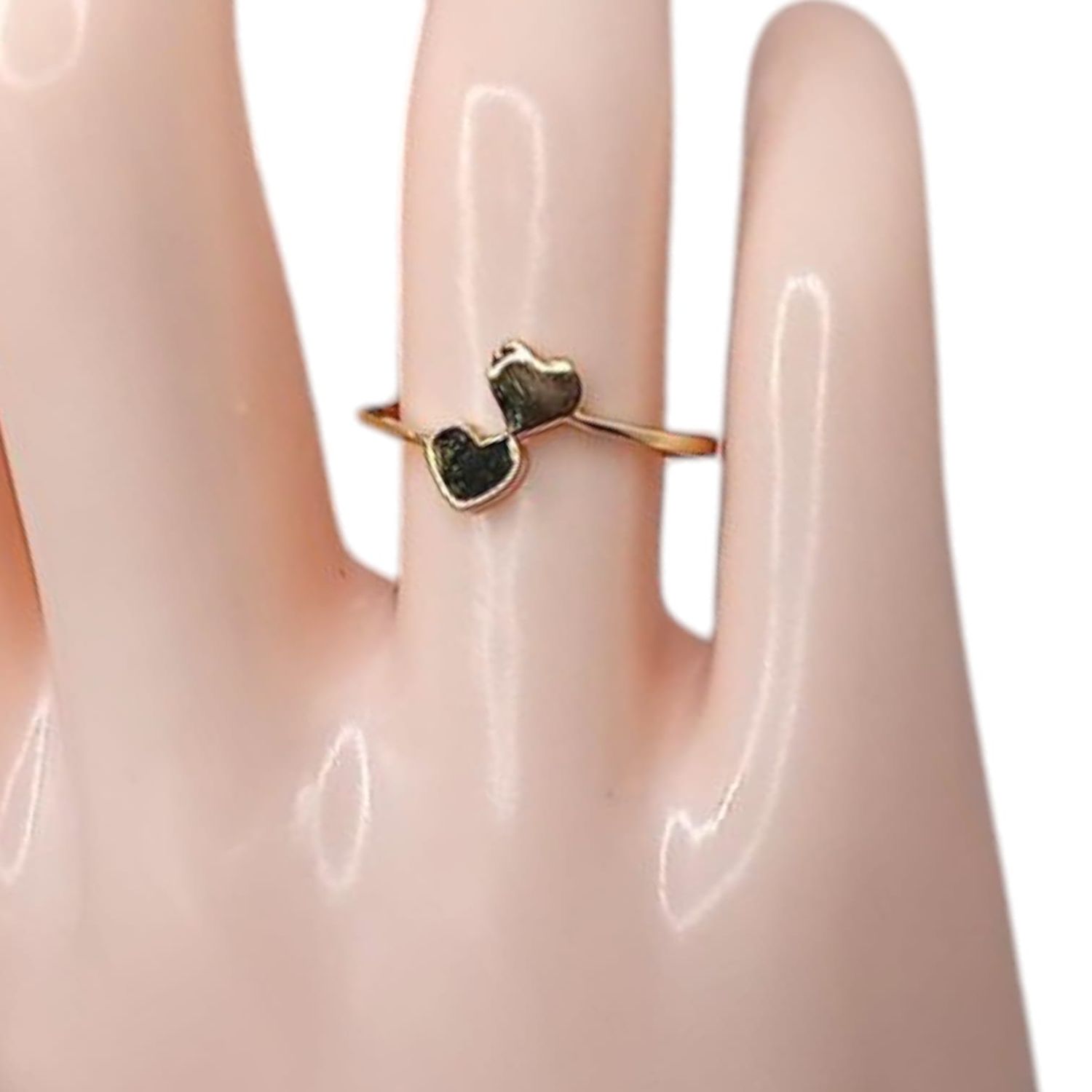 ANILLO CORAZONES # 7, ORO 14K
