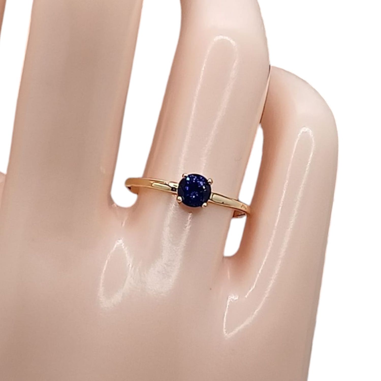 ANILLO CZ AZUL # 7, ORO 14K