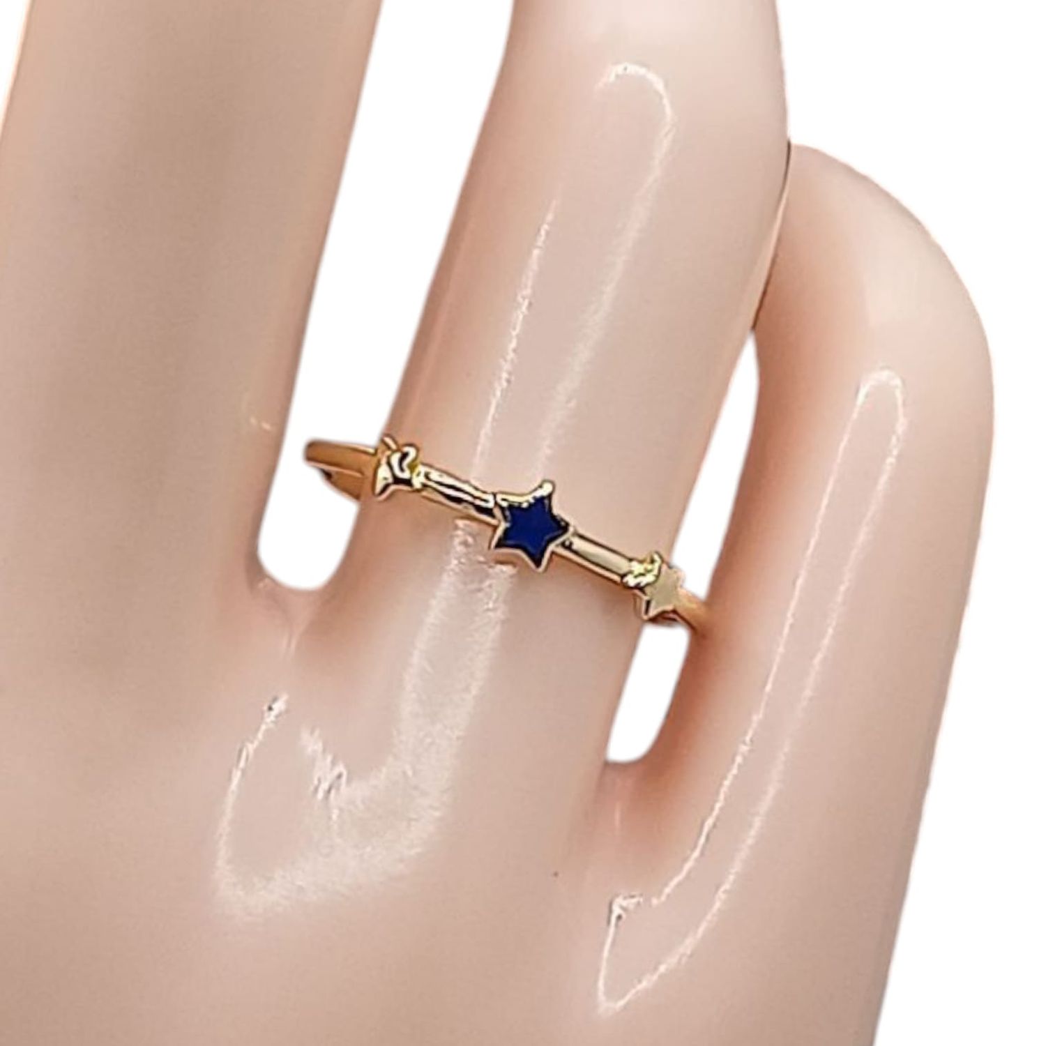 ANILLO ESTRELLITAS  # 7.5, ORO 14K