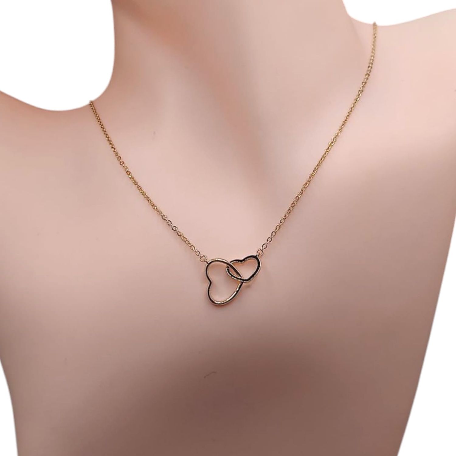 GARGANTILLA 16&quot; CORAZONES, ORO 14K