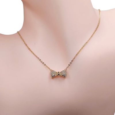 GARGANTILLA 16" AJUSTABLE A 17" MOÑO CON MINI CZ, ORO 14K