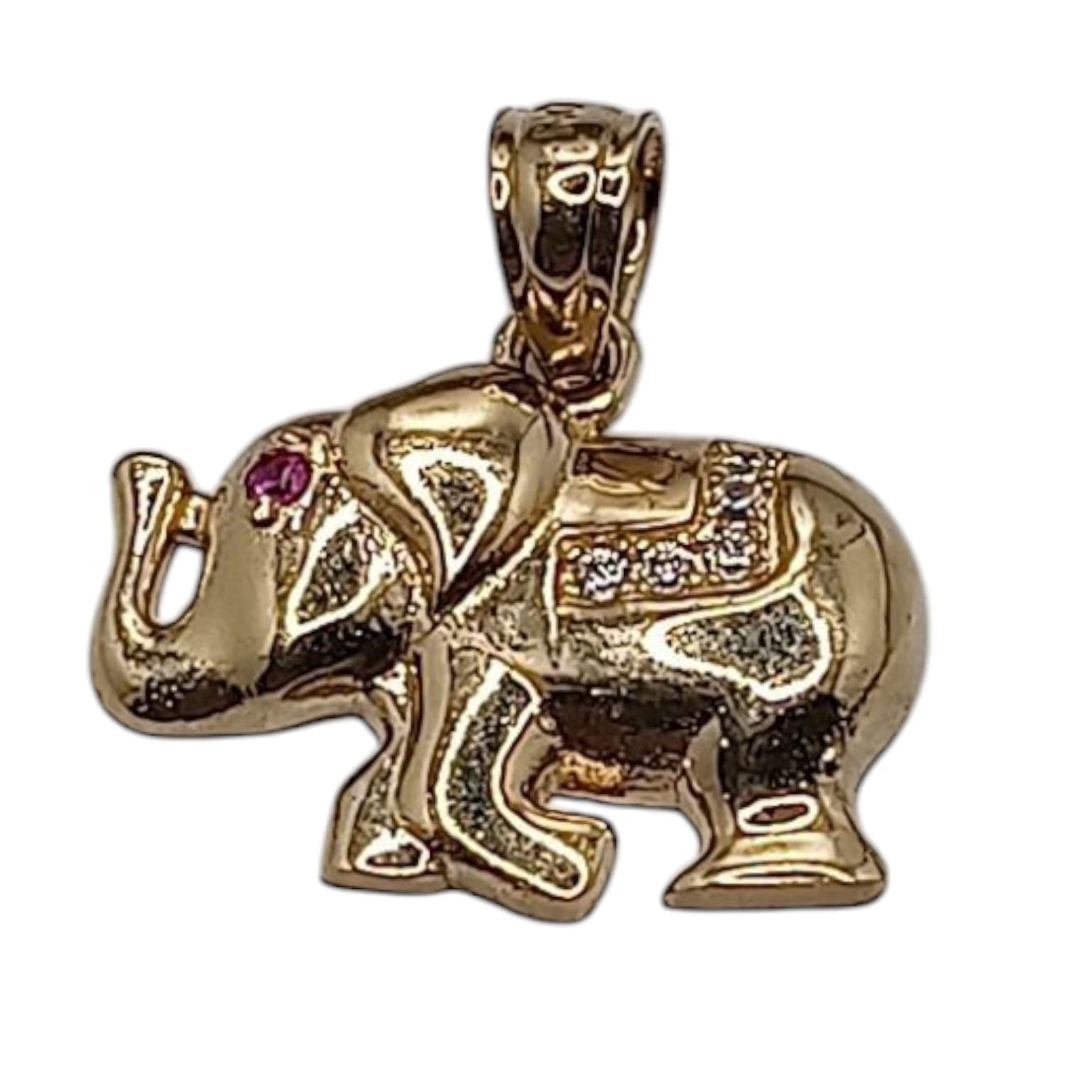 DIJE ELEFANTE 1.5 CM LARGO CON ASA, ORO 14K