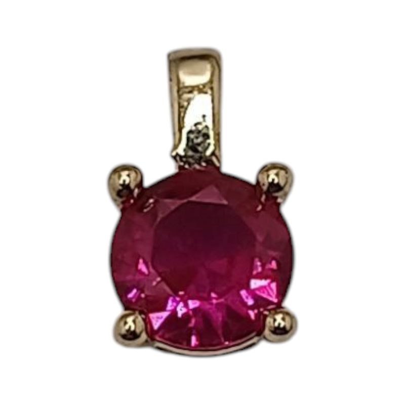 DIJE CZ ROSA BUGAMBILIA, 1 CM LARGO TOTAL, ORO 14K