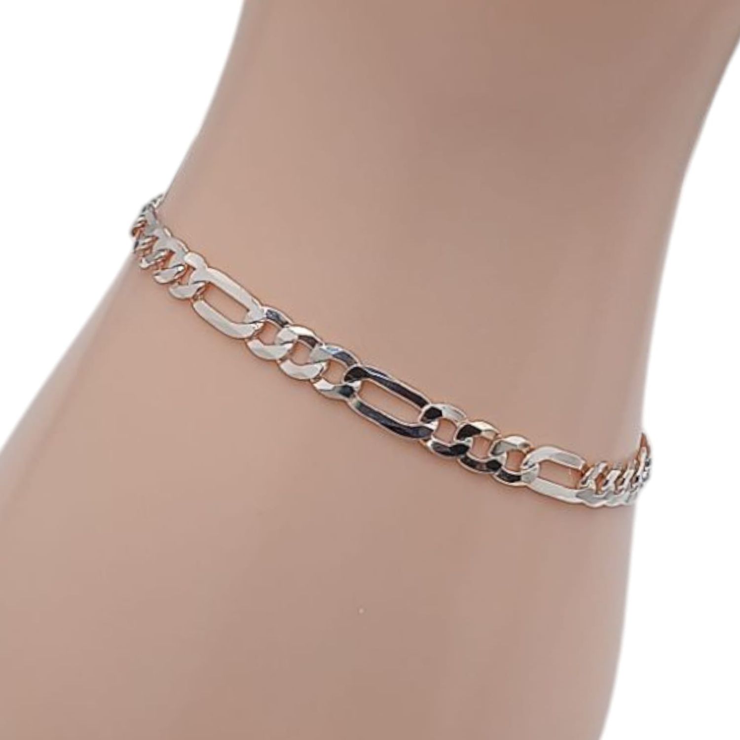 PULSERA FIGARO 7&quot; 4MM PLATA .925
