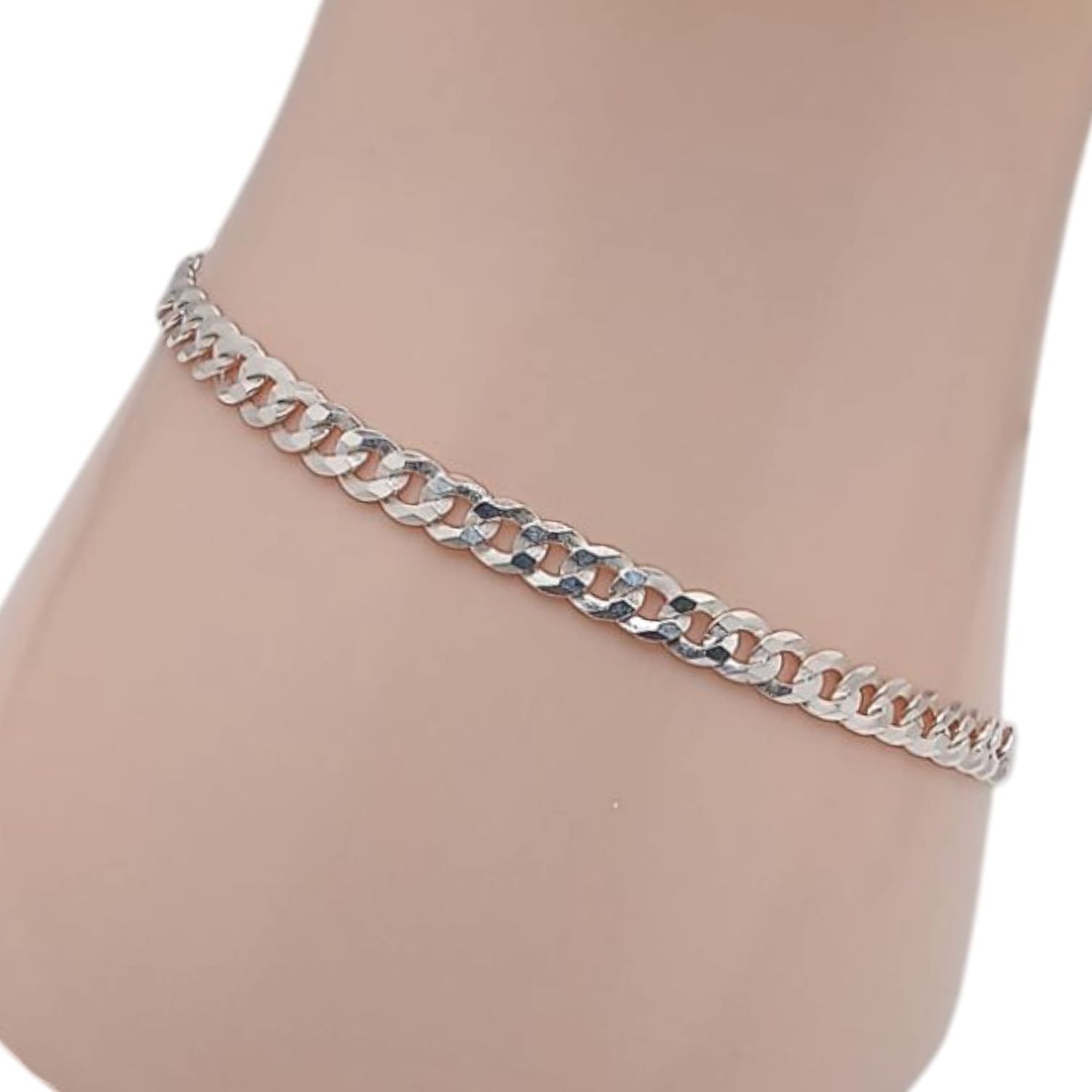 PULSERA CUBANA 7.5&quot;, PLATA .925
