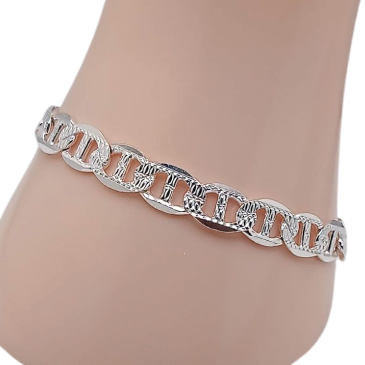 PULSERA VAL, DIAMANTADA 8&quot;8 MM, PLATA .925