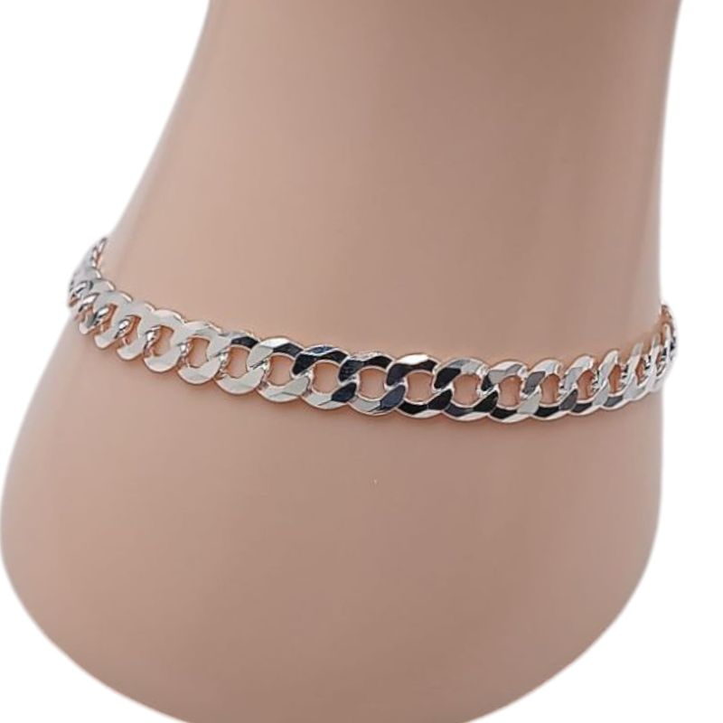 PULSERA CUBANA 6MM, 8.5&quot; PLATA .925